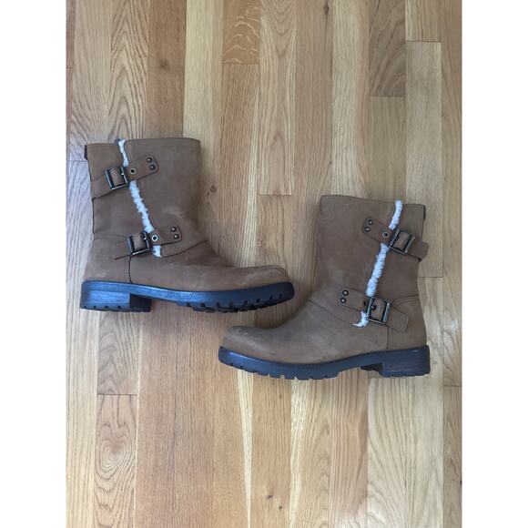 Ugg Shoes - UGG Niels Boot In Water-resistant Chestnut Brien Leather. Size 11 Sherpa Lined